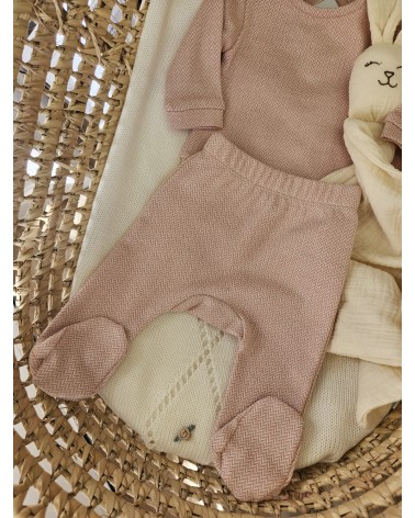 Completo due pezzi in cotone spigato