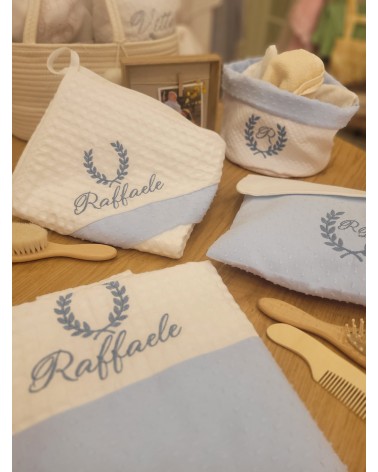 Coordinato bagnetto e cambio in plumetis