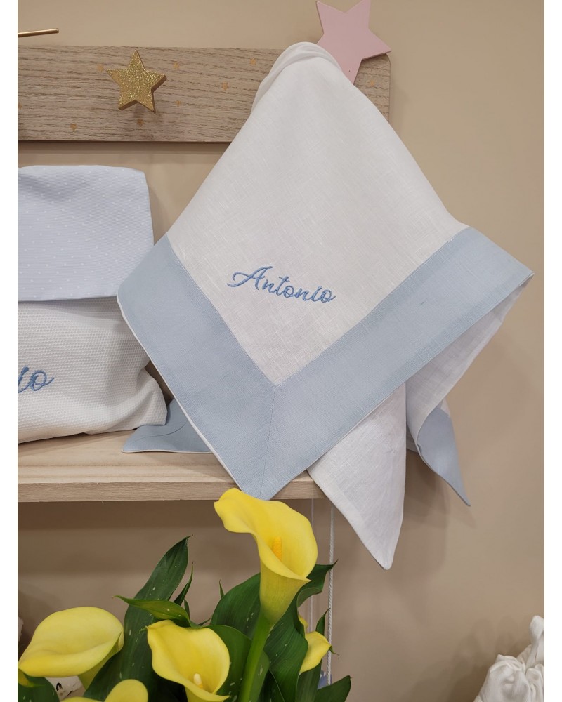 Quadrato in lino Neonato - CELESTE VALENTINE LOVE