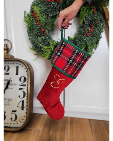 Calza di Natale in velluto e tartan MONOGRAM