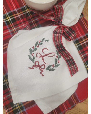 Tovagliolo in cotone bianco Monogram