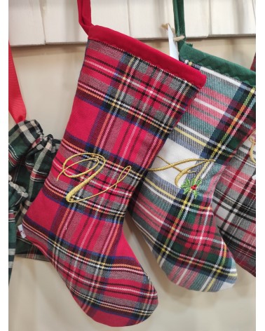 Calza di Natale Tartan MONOGRAM