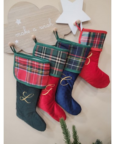 Calza di Natale in velluto e tartan MONOGRAM