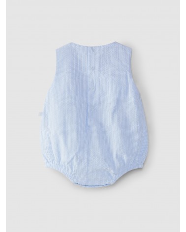 Pagliaccetto in morbido cotone vichy con dettaglio punto smock sul petto