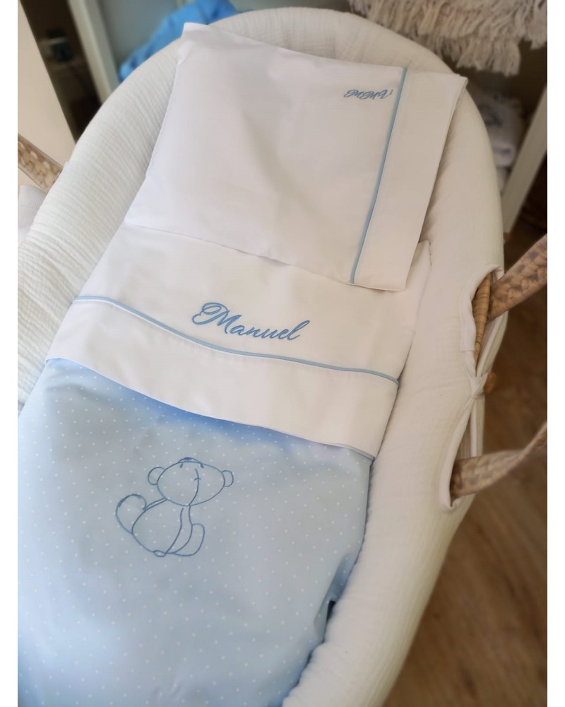 Coordinato in cotone, Lenzuolino con federa cuscino e copertina in piquè