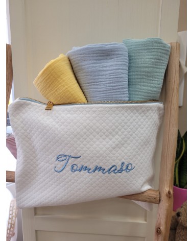 Pochette Baby in piquet di cotone rombino