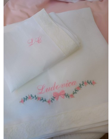 Lenzuolino in lino Roseline - Rosa baby Adina