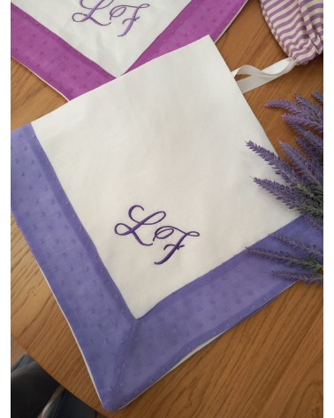 Quadrato Neonato in lino Provence lavanda