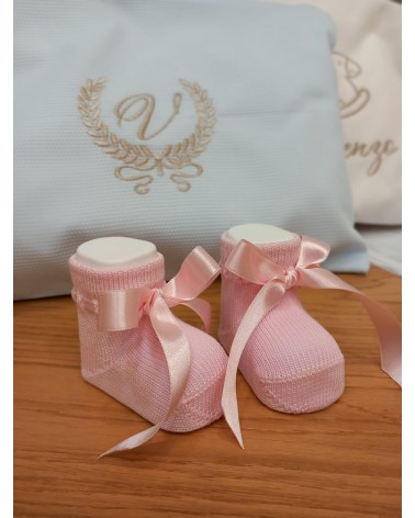 Calzini Newborn con fiocco in raso