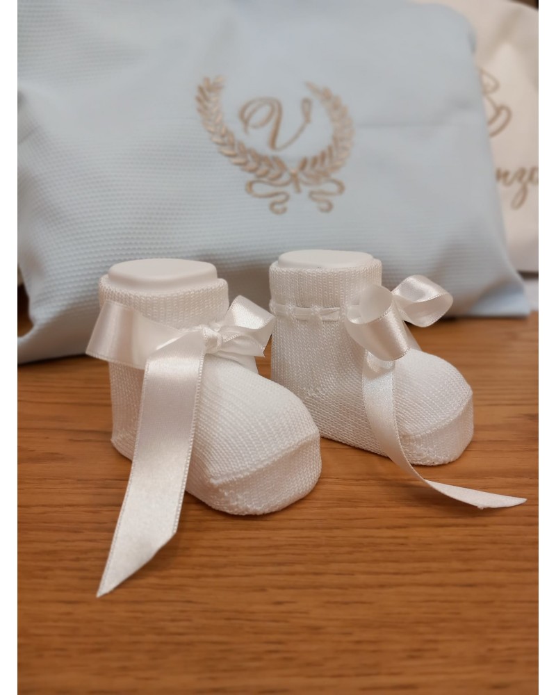 Calzini Newborn con fiocco in raso