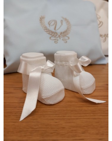 Calzini Newborn con fiocco in raso