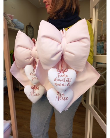 Fiocco Siamo diventati nonni! Mystical snow rosa antico