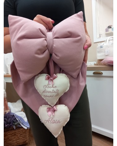 Fiocco Siamo diventati nonni! Tinta unita Rosa antico