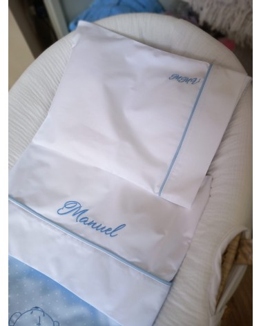 Coordinato nascita in cotone bianco